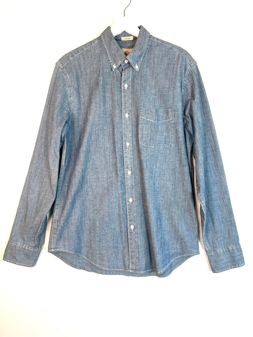 J Crew Classic Stretch Denim Button Down Long-sleeve Shirt Size Medium